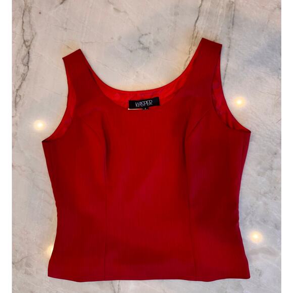 NWT Kasper Suit Size 8 Red Tweed 3-Piece Suit Skirt Christmas Holiday Party - Picture 5 of 14